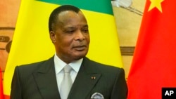 Le président congolais Sassou Nguesso en déplacement à Beijing en Chine, le 5 juillet 2016.