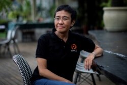 FILE - Filipino journalist and Rappler CEO Maria Ressa speaks during an interview in Taguig City, Metro Manila, Philippines, Oct. 9, 2021.