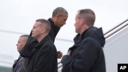 Le président américain barack Obama en route vers l'Asie, ici à l'Andrews Air Force dans le Maryland, le 21 mai 2016.