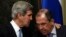 U.S. Secretary of State John Kerry, left, during joint news conference with Russia's Foreign Minister Sergei Lavrov, Moscow, May 7, 2013.