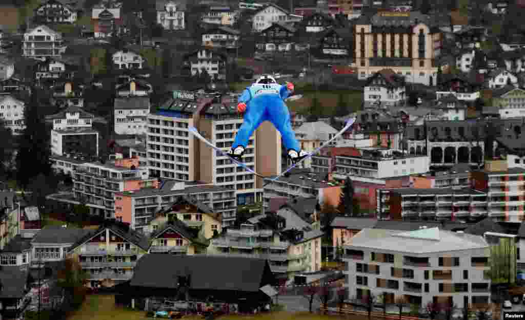 South Korea&#39;s Seou Choi competes during the&nbsp; during the Ski Jumping World Cup competition in Engelberg, Switzerland.