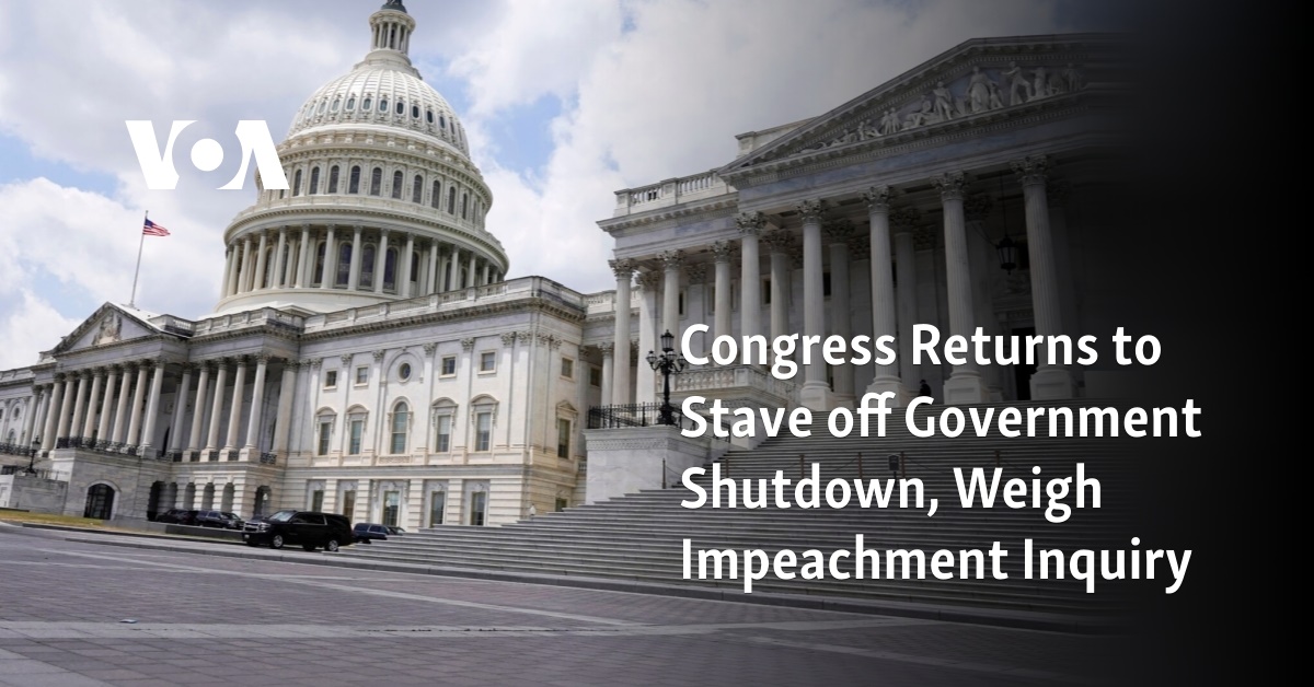 Congress Returns To Stave Off Government Shutdown, Weigh Impeachment ...