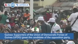 VOA60 Afrikaa - Supporters of the UFDG greet the candidate of the opposition party, Cellou Dalein Diallo