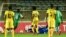 Ephrem Guikan de Gor Mahia FC marque contre Young African en Coupe CAF, Kenya, le 18 juillet 2018.