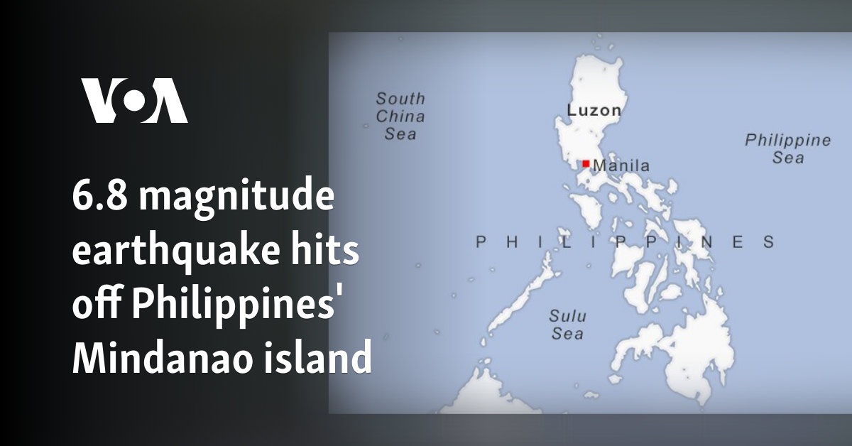 6.8 magnitude earthquake strikes off Philippines' Mindanao island