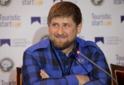 FILE - Chechen regional leader Ramzan Kadyrov speaks at a news conference in Chechnya's provincial capital Grozny, Russia, April 12, 2014.
