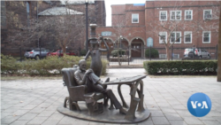 The Dr. Seuss National Memorial Sculpture Garden in Theodor Seuss Geisel's hometown of Springfield, Mass. (Photo by Griffin Harrington for VOA)