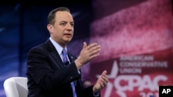 Republican National Committee Chairman Reince Priebus speaks during the Conservative Political Action Conference (CPAC) at the D.C. suburb of National Harbor, Maryland, March 4, 2016.