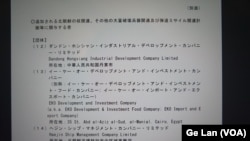 日本外务省7月28日公布独自扩大制裁违反安理会决议、援助朝鲜的团体和个人名单（美国之音歌篮拍摄）。