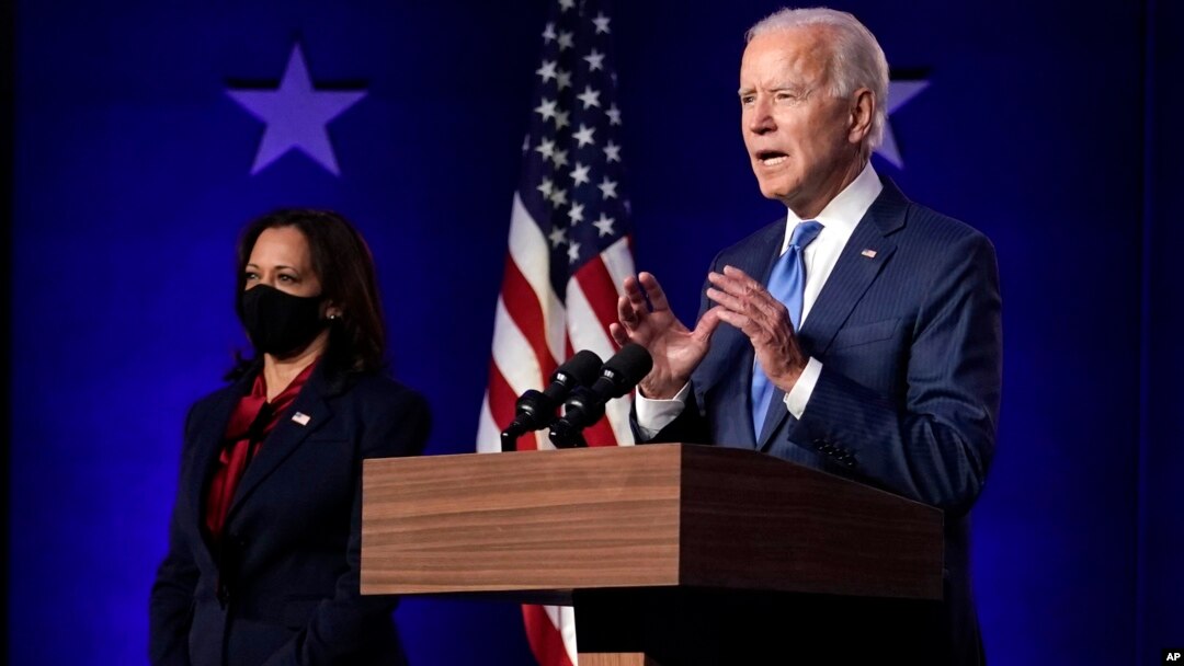 Prezidentlikka saylangan Jo Bayden va vitse-prezidentlikka saylangan Kamala Harris