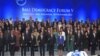 Leaders attending the Bali Democracy Forum pose for a group photo in Nusa Dua, Bali, Indonesia, Nov. 8, 2012. 