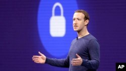 FILE - Facebook CEO Mark Zuckerberg speaks at a Facebook developer conference in San Jose, California, May 1, 2018.