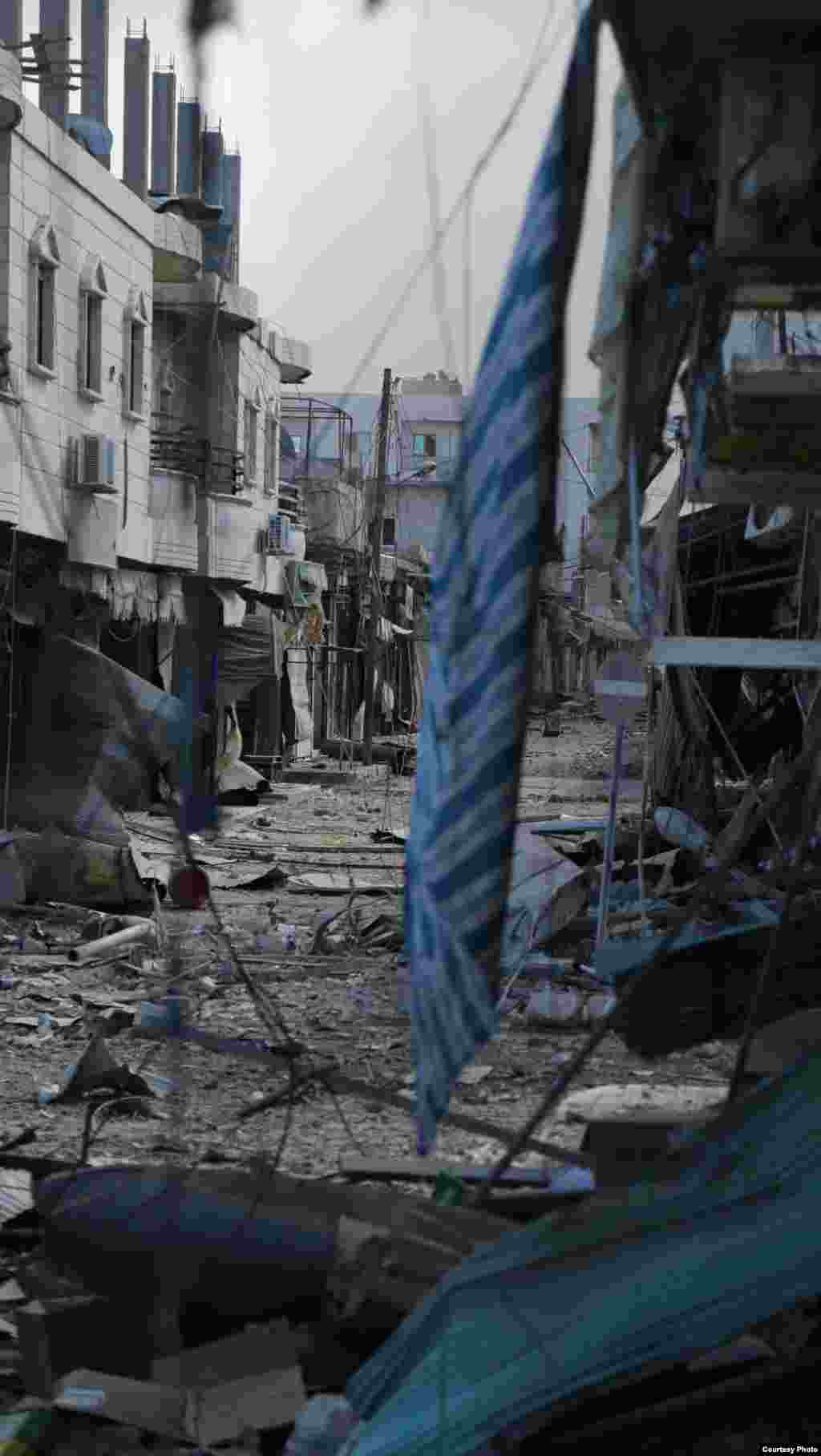 The ruins of the central marketplace in Kobani, Syria, Oct. 22, 2014. (Shirwan Qasim / Transterra Media) 