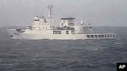 Photo taken by Japanese Coast Guard shows Chinese fisheries patrol ship "Yuzheng 310" sailing near the disputed islands (2010 File)