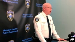 Maryland Heights Police Chief Bill Carson speaks at a news conference Tuesday, Feb. 25, 2020.