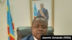 Andre Lite Asebea, le ministre des Droits de l'Homme de la RDC, Kinshasa, 31 octobre 2019. (VOA/Jeanric Umande)