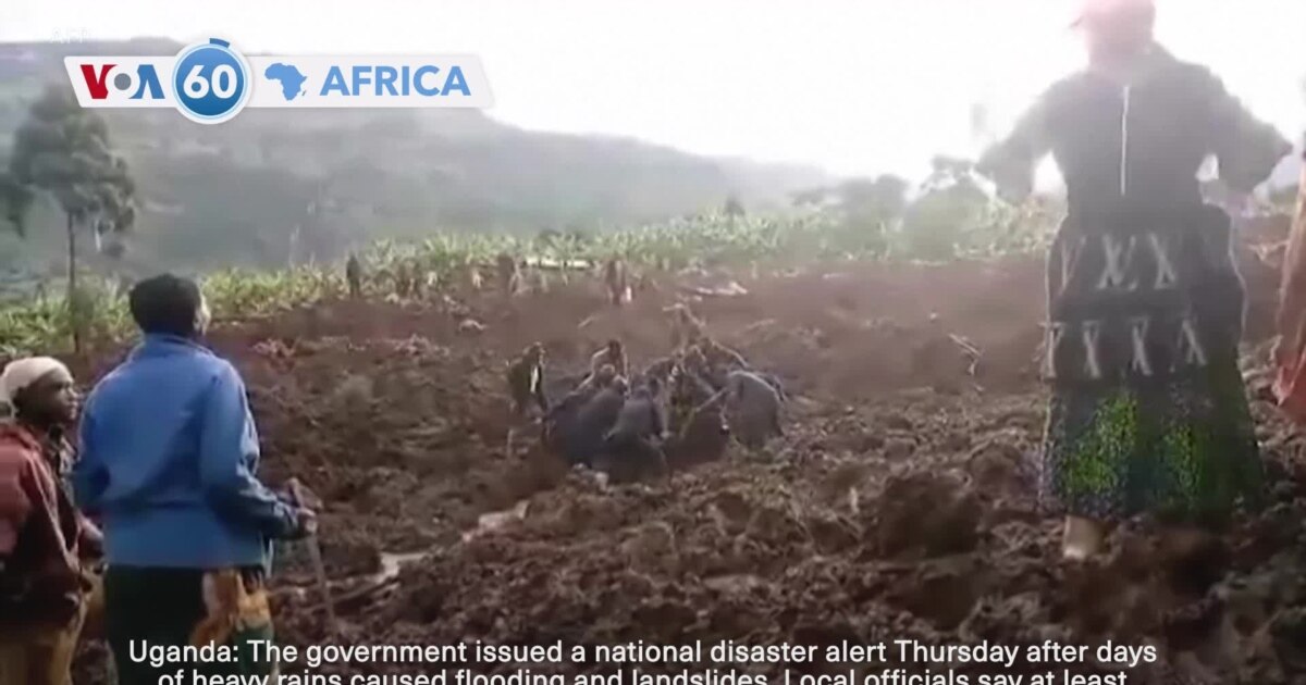 VOA60 Africa - At least 30 feared dead after landslides in eastern Uganda