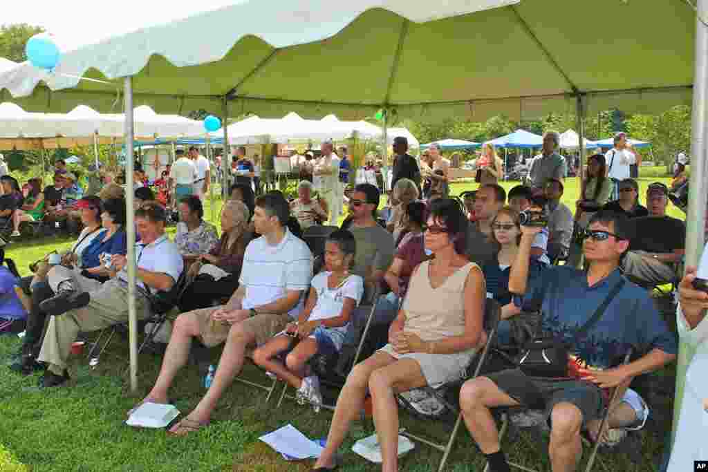 Isabella, a young Cambodian girl, and her adopted father Jeff Fleming and family members, are among the participants who have drive hours to attend the event.