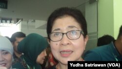 Menteri Kesehatan Nila Moeloek in Solo di sela-sela menghadiri Forum Ikatan Alumni Kedokteran Seluruh Indonesia