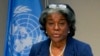 Linda Thomas-Greenfield, l'ambassadrice des Etats-Unis à l'ONU, à New York, 1er mars 2021.