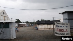 FILE - The Ebola virus treatment center in Paynesville, Liberia, is seen in a July 16, 2015, photo. It was formally decommissioned and demolished Wednesday.