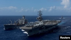 Hàng không mẫu hạm USS Ronald Reagan từng là mục tiêu của tin tặc Trung Quốc khi tàu này đến khu vực tranh chấp ở Biển Đông năm 2016.