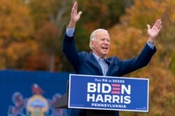 Capres Partai Demokrat, Joe Biden berkampanye di Bristol, Pennsylvania.