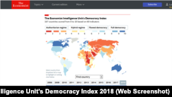 Việt Nam bị xếp vào nhóm các nước "Độc tài," chế độ kém dân chủ nhất trong số bốn chính thể theo phân loại của The Economist Intelligence Unit. 