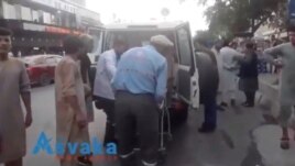 Injured people arrive at a hospital in Kabul, Afghanistan August 26, 2021. ASVAKA NEWS/via REUTERS