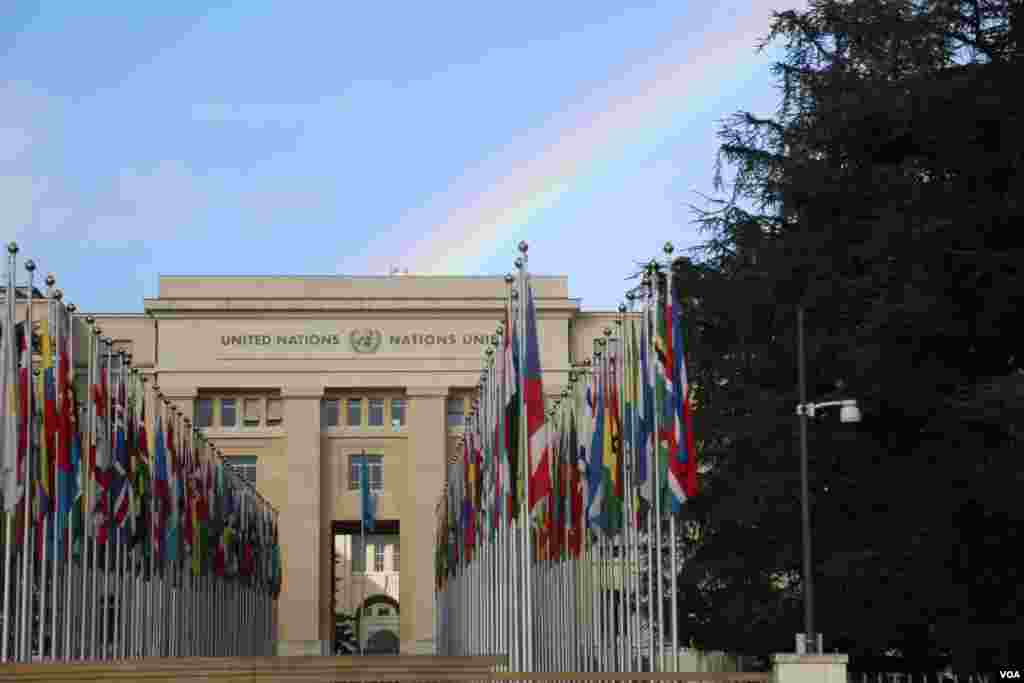مقر کميسيون حقوق بشر سازمان ملل در ژنو.&nbsp;​نشست شورای حقوق بشر سازمان ملل تا ۲۷ ماه مارس، هشتم فروردین ماه، در این ساختمان در شهر ژنو برگزار می&zwnj;شود. عکس: محمد حسن مقصودلو