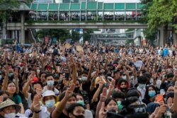 15일 태국 수도 방콕 중심가에서 정치 개혁을 요구하는 대규모 집회가 열렸다.
