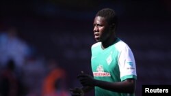 L'attaquant gambien du Werder Ousman Manneh lors d'un match contre le West Ham United, le 8 février 2015.