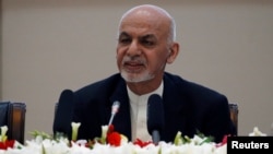 ARSIP - Presiden Afghanistan, Ashraf Ghani berbicara dalam konferensi perdamaian dan keamanan di Kabul, Afghanistan tanggal 28 Februari 2018 (foto: Reuters/Omar Sobhani)