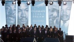 A choir sings on the main stage at the Martin Luther King, Jr. memorial dedication at the National Mall in Washington
16/10/2011