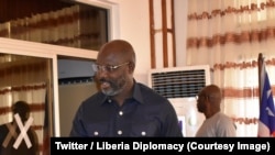 Le président libérien George Weah, à Monrovia, Libéria, 9 mars 2018 (Twitter / Liberia Diplomacy).