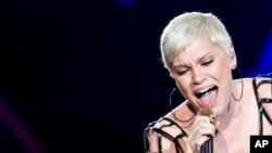 Jesse J. performs during the Rock in Rio music festival in Rio de Janeiro, Brazil, Sept. 15, 2013. 