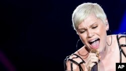 Jesse J performs during the Rock in Rio music festival in Rio de Janeiro, Brazil, Sept. 15, 2013. 