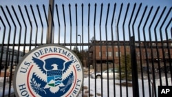 In this Feb. 25, 2015 file photo, the Homeland Security Department headquarters in northwest Washington is shown.