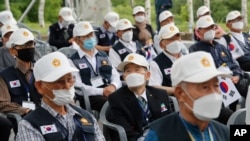 Korean War veterans attend a ceremony to mark the 70th anniversary of the outbreak of the Korean War in Cheorwon, near the border with North Korea, South Korea, Thursday, June 25, 2020. The three-year Korean War broke out on June 25, 1950, when…