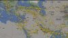 2024年4月7日，航班追蹤網站「飛行雷達24」 展示伊朗領空和周邊中東地區空域的航班狀況。