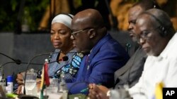 FILE - Republic of Congo President Felix Tshisekedi, center, attends the Amazon Summit at the Hangar Convention center in Belem, Brazil, Wednesday, Aug. 9, 2023.