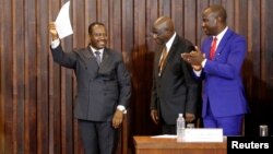 Guillaume Soro après sa réélection au poste de président de l'Assemblée Nationale à Abidjan, en Côte d'Ivoire, le 9 janvier 2017. 