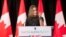 Ngoại trưởng Canada Chrystia Freeland phát biểu với truyền thông sau hội nghị thương thuyết lại NAFTA tại Montreal, Quebec, Canada, ngày 29/1/2018.