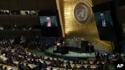 El presidente de Estados Unidos, Donald Trump, da su discurso en 73ra sesión de la Asamblea General de las Naciones Unidas