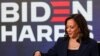 Democratic U.S. vice presidential candidate Senator Kamala Harris signs official documents needed to receive her party's official nomination next week during an event in Wilmington, Delaware, Aug. 14, 2020. 