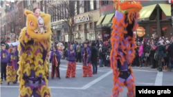 舞獅表演幫助美國華人傳承文化傳統 （視頻截圖）