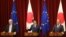 2018年7月17日日本首相安倍晉三在歐盟委員會講話。
