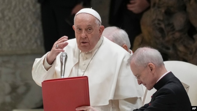 El papa Francisco en una ceremonia en el Vaticano el 23 de noviembre del 2024. (AP foto/Andrew Medichini)