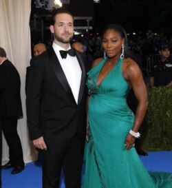 FILE - Reddit co-founder Alexis Ohanian and Serena Williams at the 2017 Costume Institute Gala in New York.