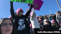 Aksi demonstrasi "Women's March" di Las Vegas, Nevada, Minggu (21/1). 